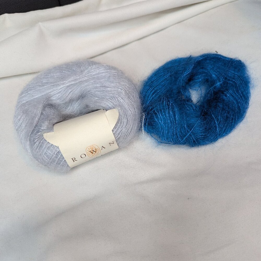 Rowan Kidsilk Haze Glamour  Super Kid Mohair 642 Ghost & Blue